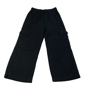 GAP Black Women's Cargo Pants S Petite Pull-On Elastic Waist Utility Pocket